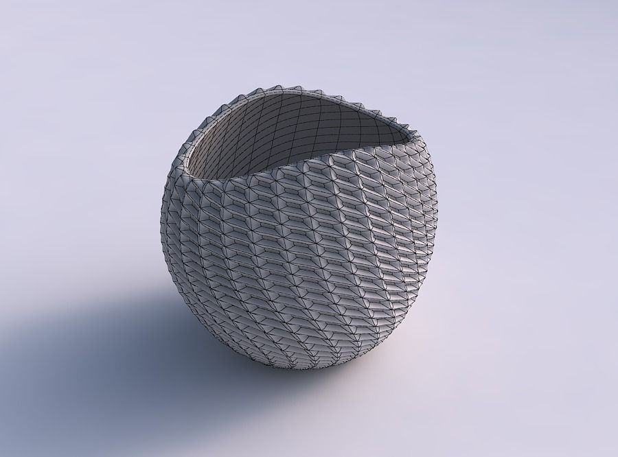 Bowl compressed 3 with bent extruded pattern 3D print model_5