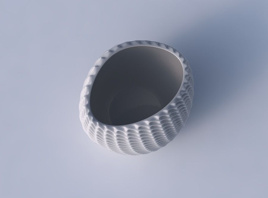 Bowl compressed 3 with bent extruded pattern 3D print model_2