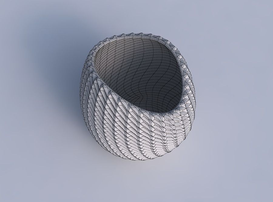 Bowl compressed 3 with bent extruded pattern 3D print model_6