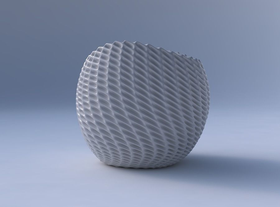 Bowl compressed 3 with bent extruded pattern 3D print model_4