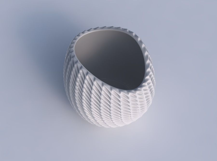 Bowl compressed 3 with bent extruded pattern 3D print model_1