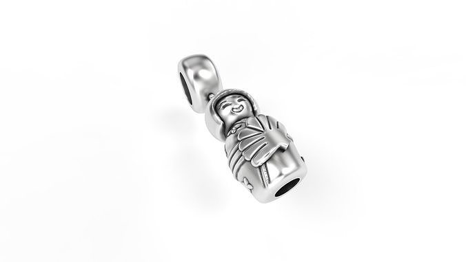 Geisha smilling Charm 3D print model