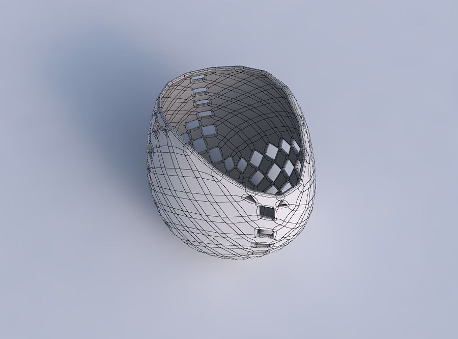 Bowl compressed 3 with checker grid lattice 3 3D print model_6