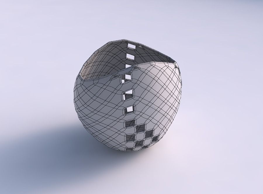 Bowl compressed 3 with checker grid lattice 3 3D print model_5
