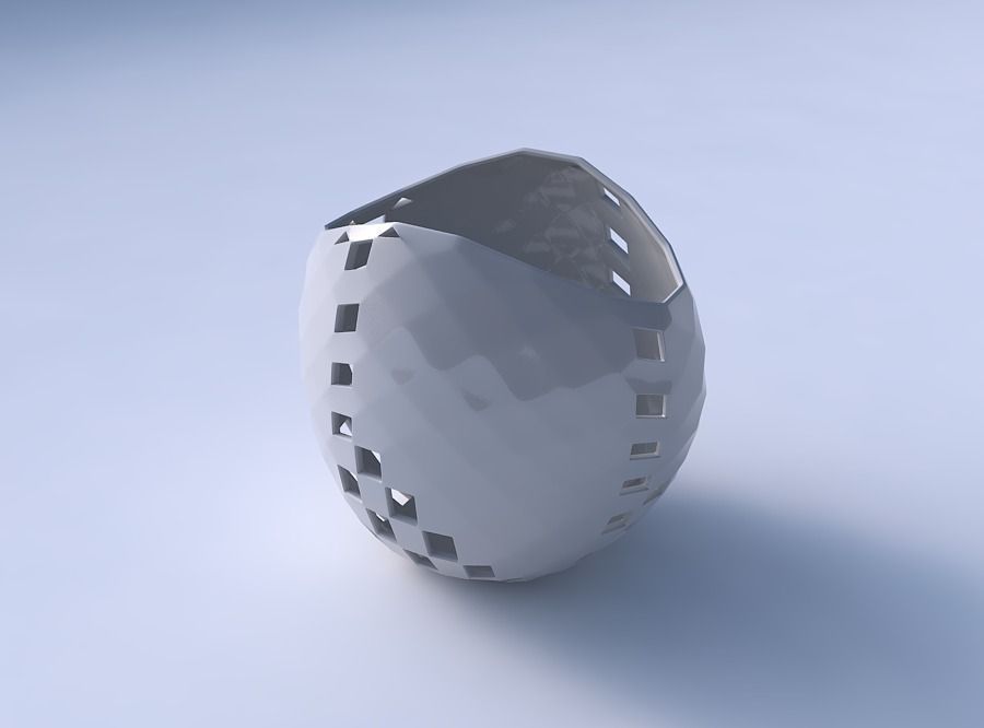 Bowl compressed 3 with checker grid lattice 3 3D print model_3