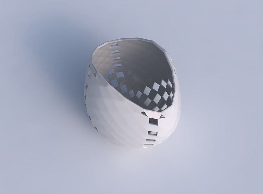 Bowl compressed 3 with checker grid lattice 3 3D print model_1