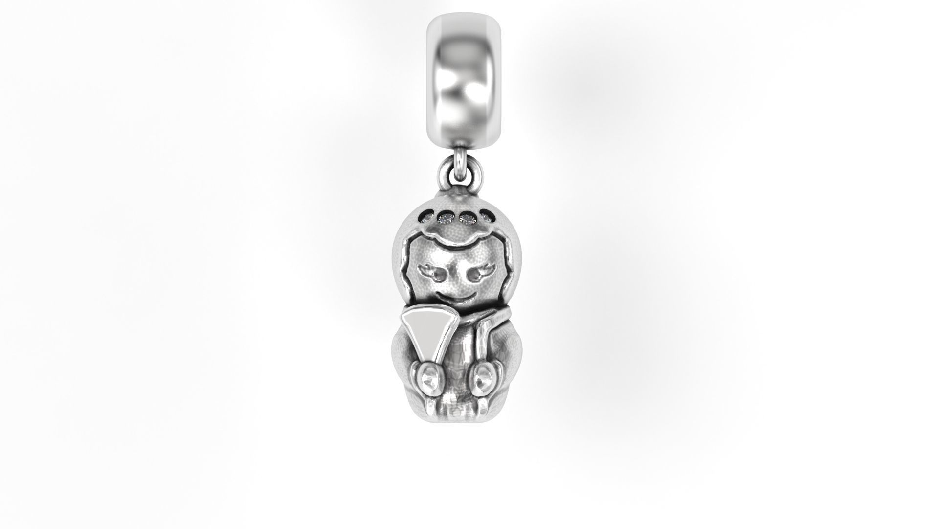 Geisha Charm with Gems 3D print model_2