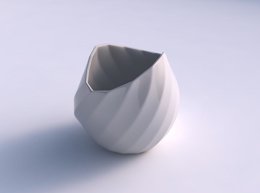 Bowl compressed 3 with bands 3D print model_0