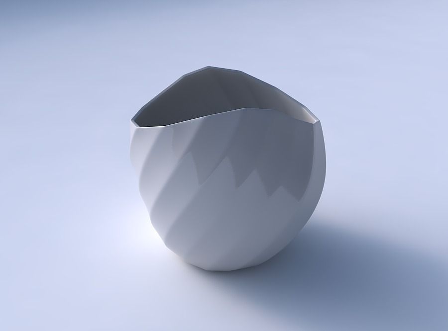 Bowl compressed 3 with bands 3D print model_3