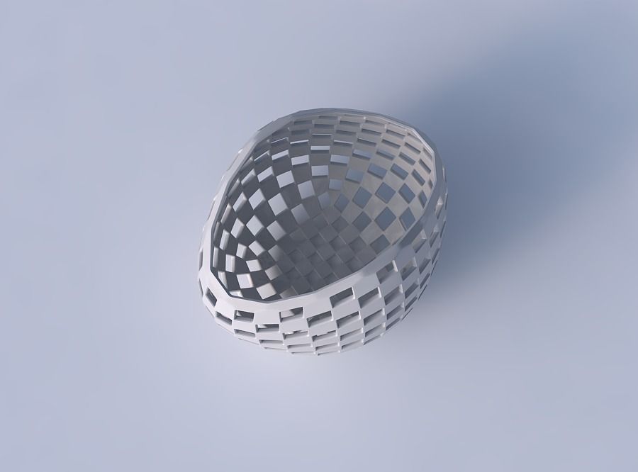 Bowl compressed 3 with checker grid lattice 3D print model_2