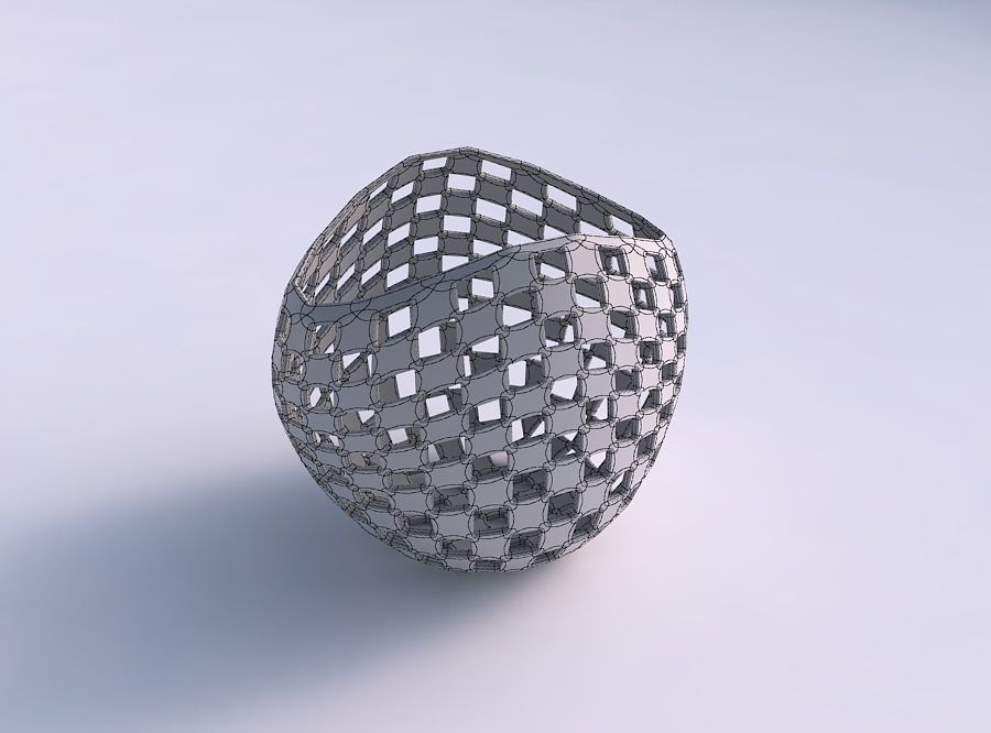 Bowl compressed 3 with checker grid lattice 3D print model_5