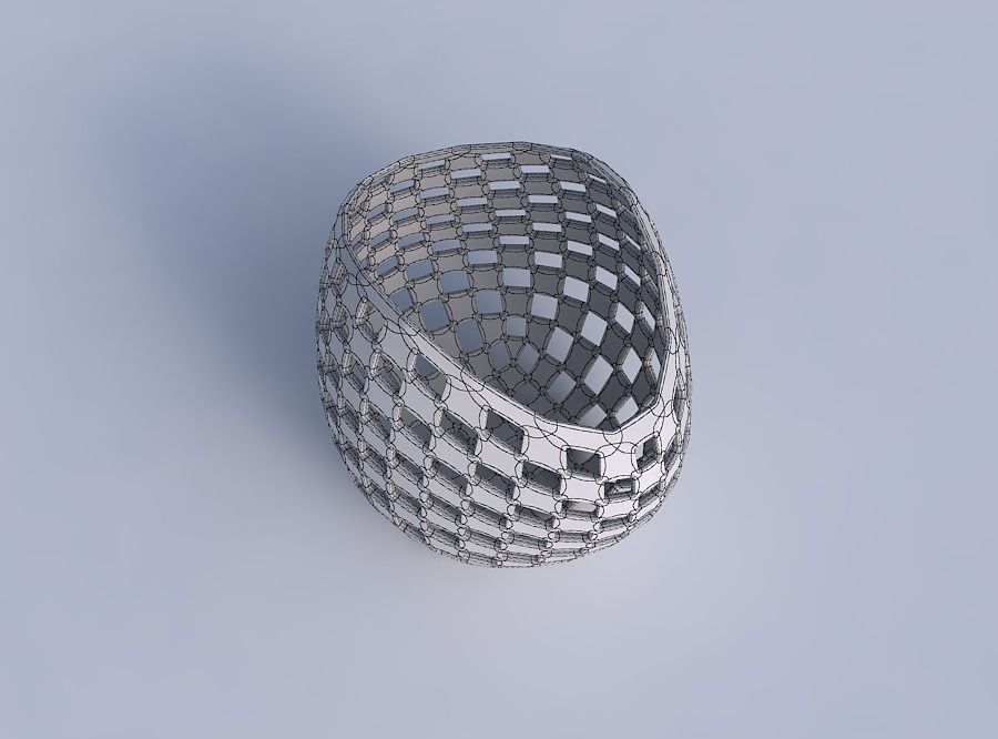 Bowl compressed 3 with checker grid lattice 3D print model_6