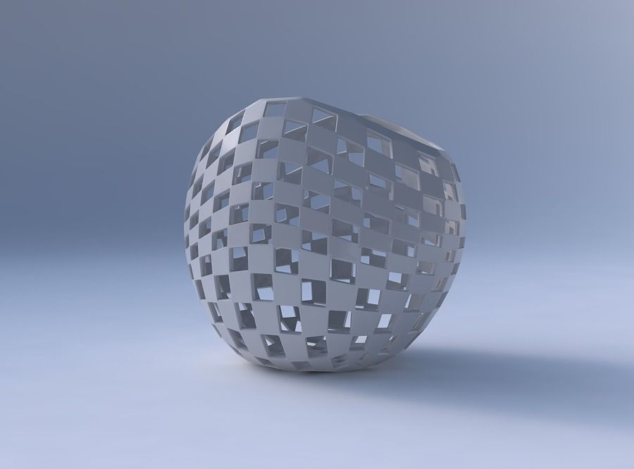 Bowl compressed 3 with checker grid lattice 3D print model_4