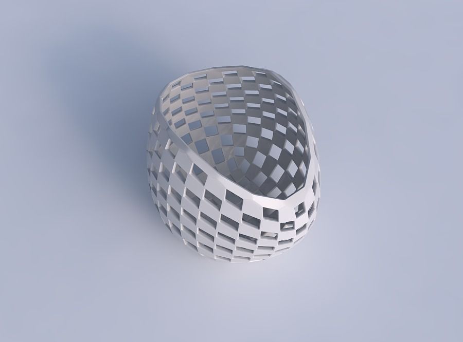 Bowl compressed 3 with checker grid lattice 3D print model_1
