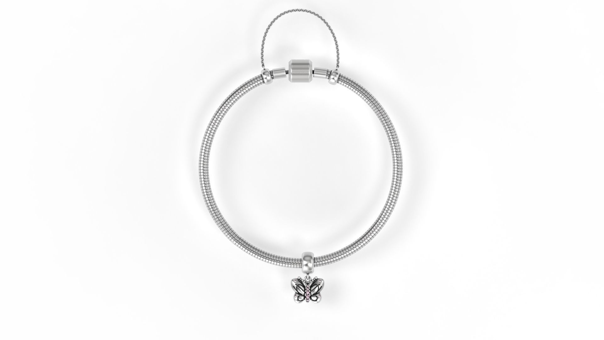 Butterfly with Gems 3D print model_3