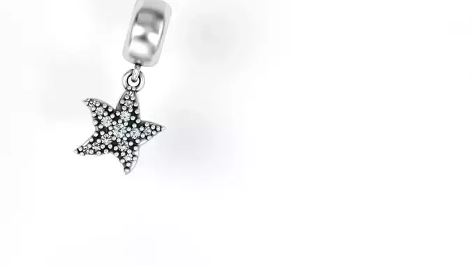 Starfish Charm with Gems