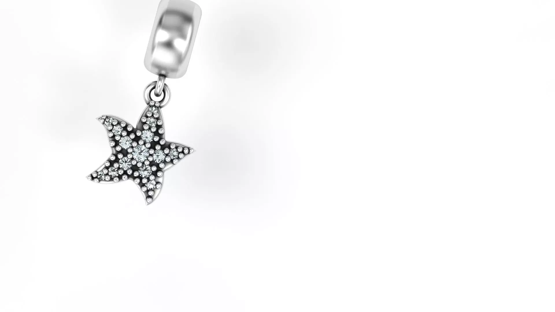 Starfish Charm with Gems 3D print model