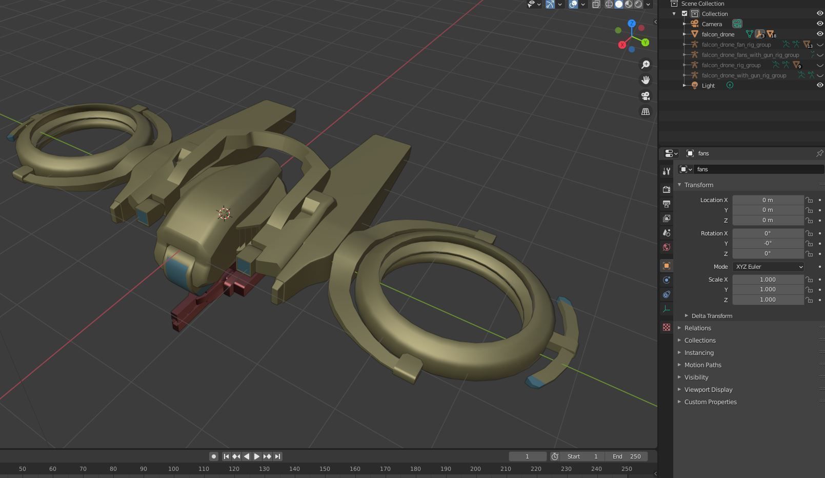 Falcon Drone game-ready with 6 camouflages Low-poly 3D model_18