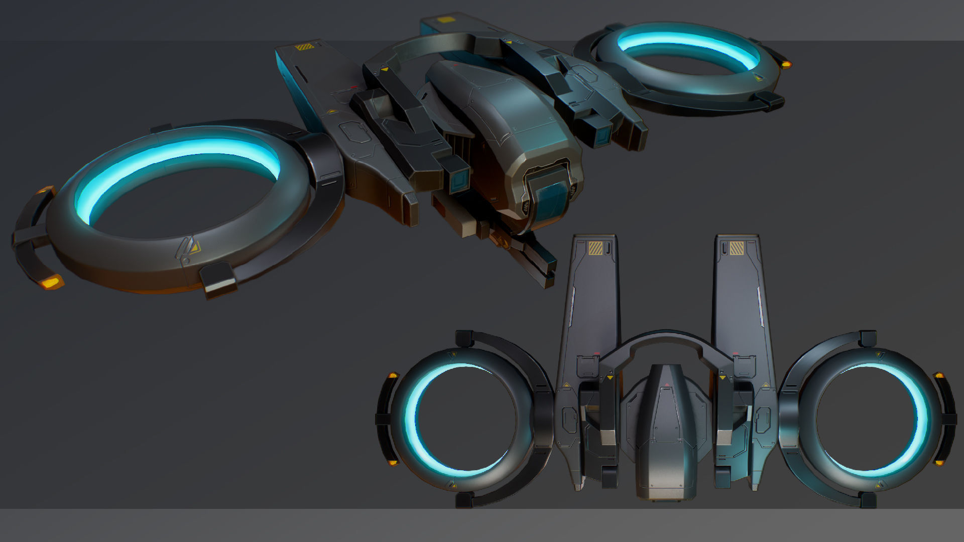 Falcon Drone game-ready with 6 camouflages Low-poly 3D model_12