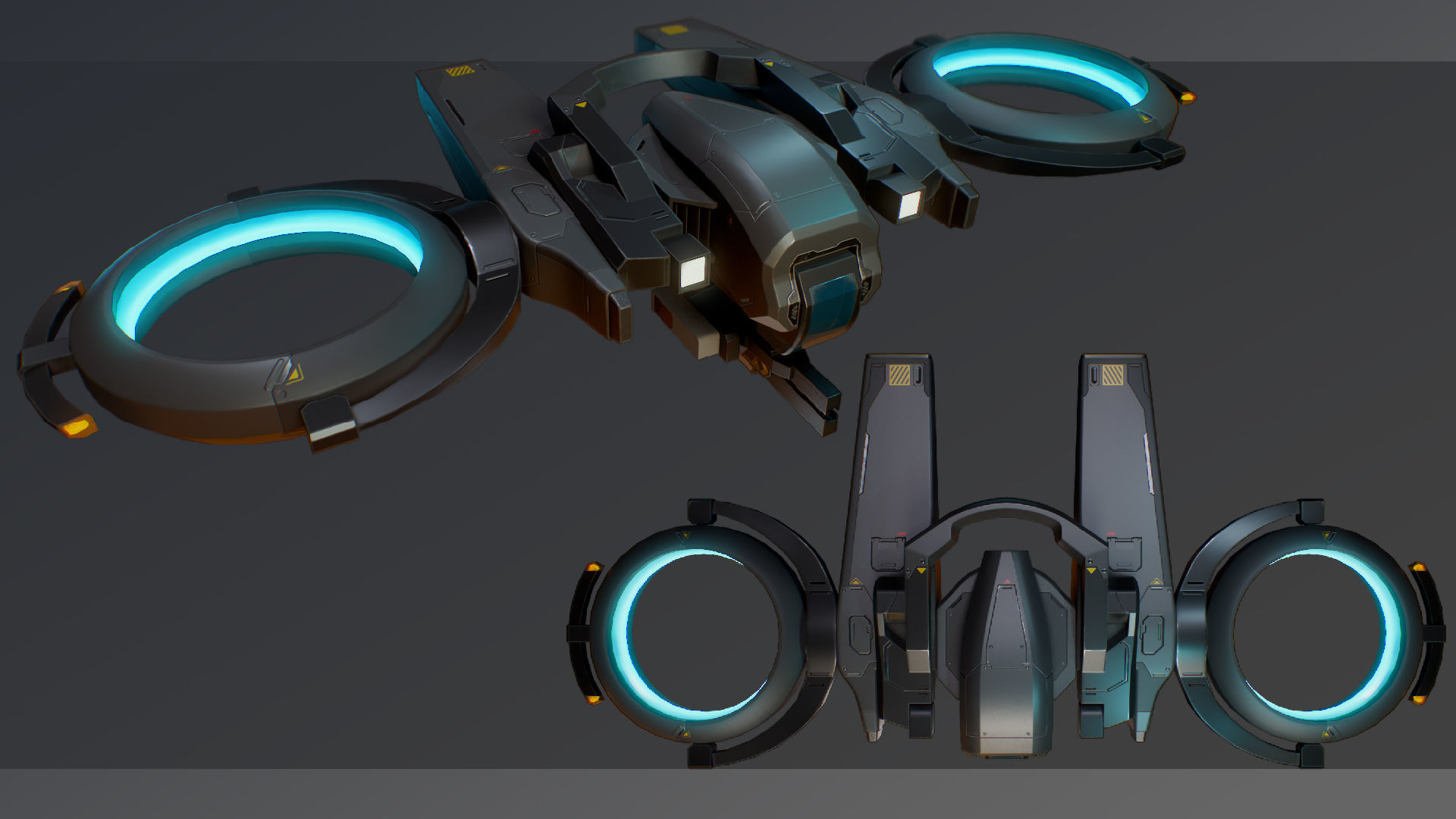 Falcon Drone game-ready with 6 camouflages Low-poly 3D model_13