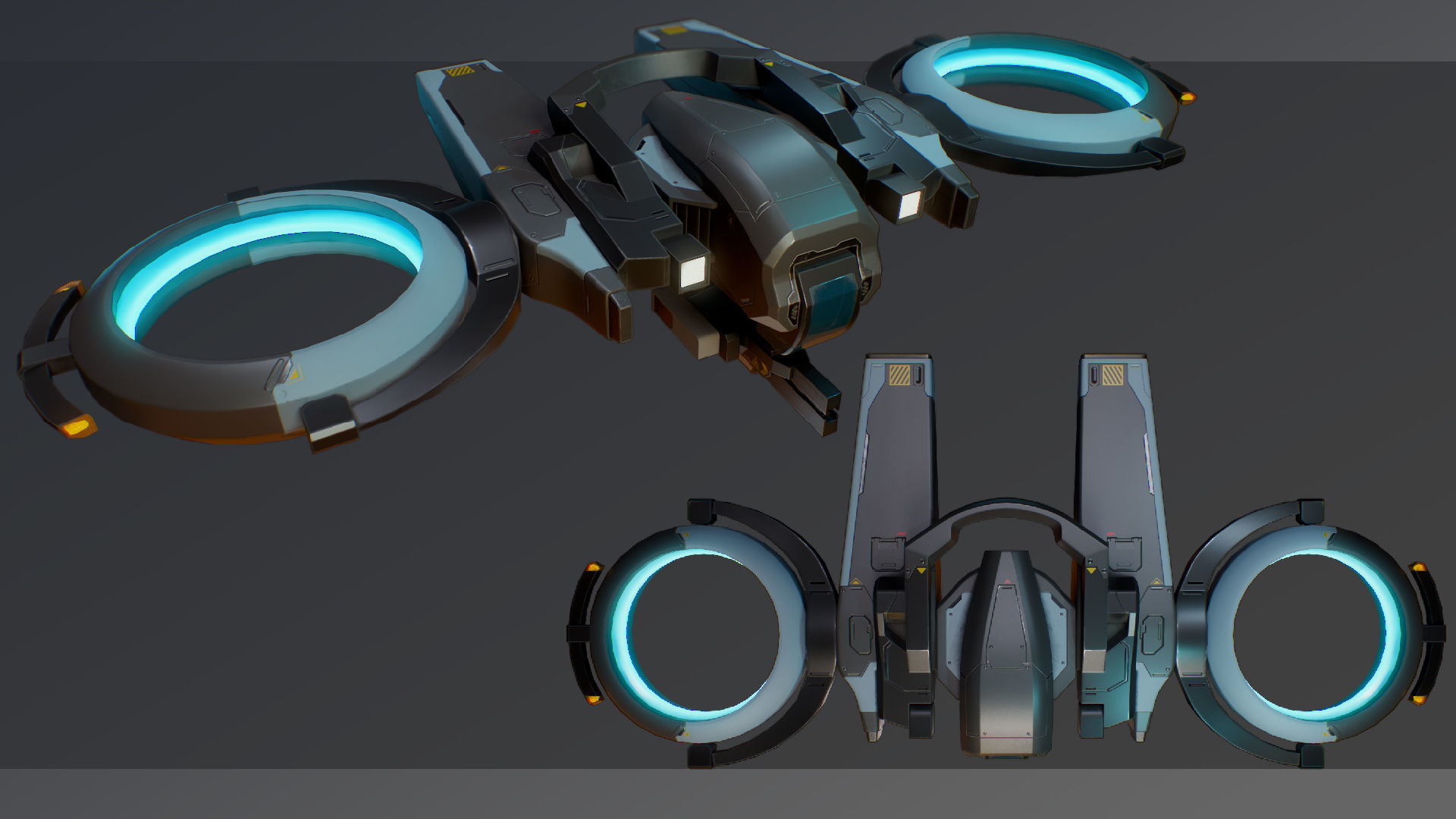 Falcon Drone game-ready with 6 camouflages Low-poly 3D model_10