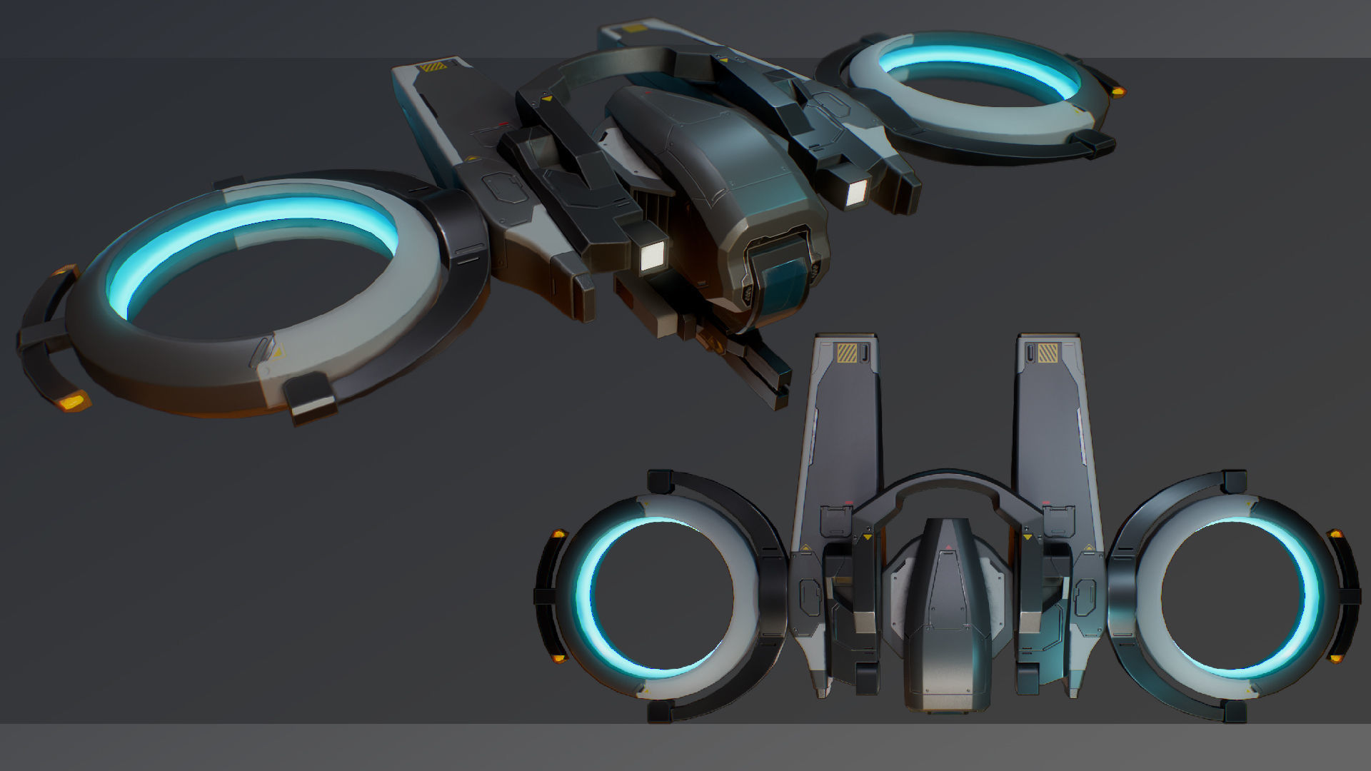 Falcon Drone game-ready with 6 camouflages Low-poly 3D model_8