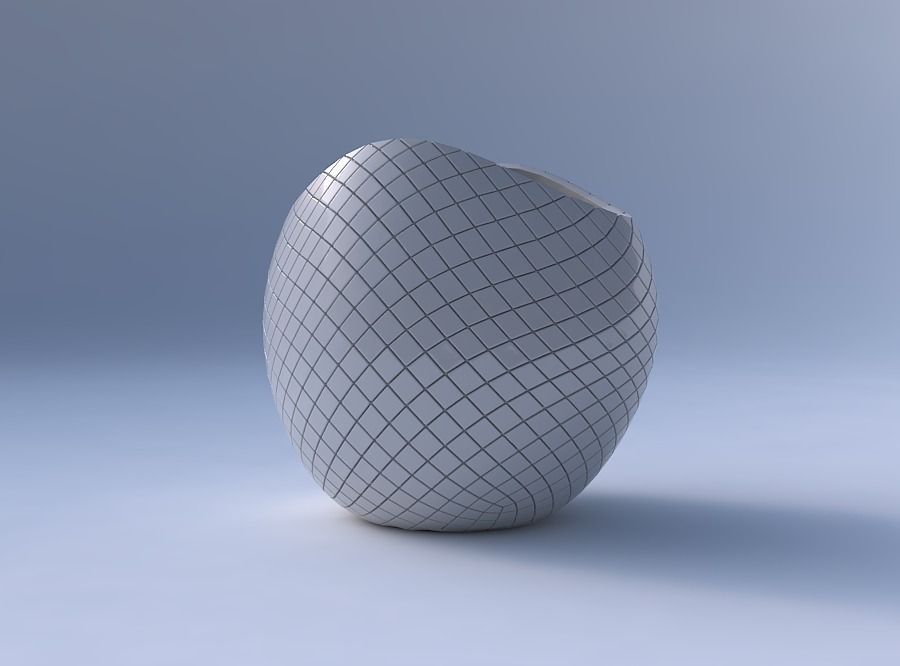 Bowl compressed 3 with diagonal grid plates 3D print model_4