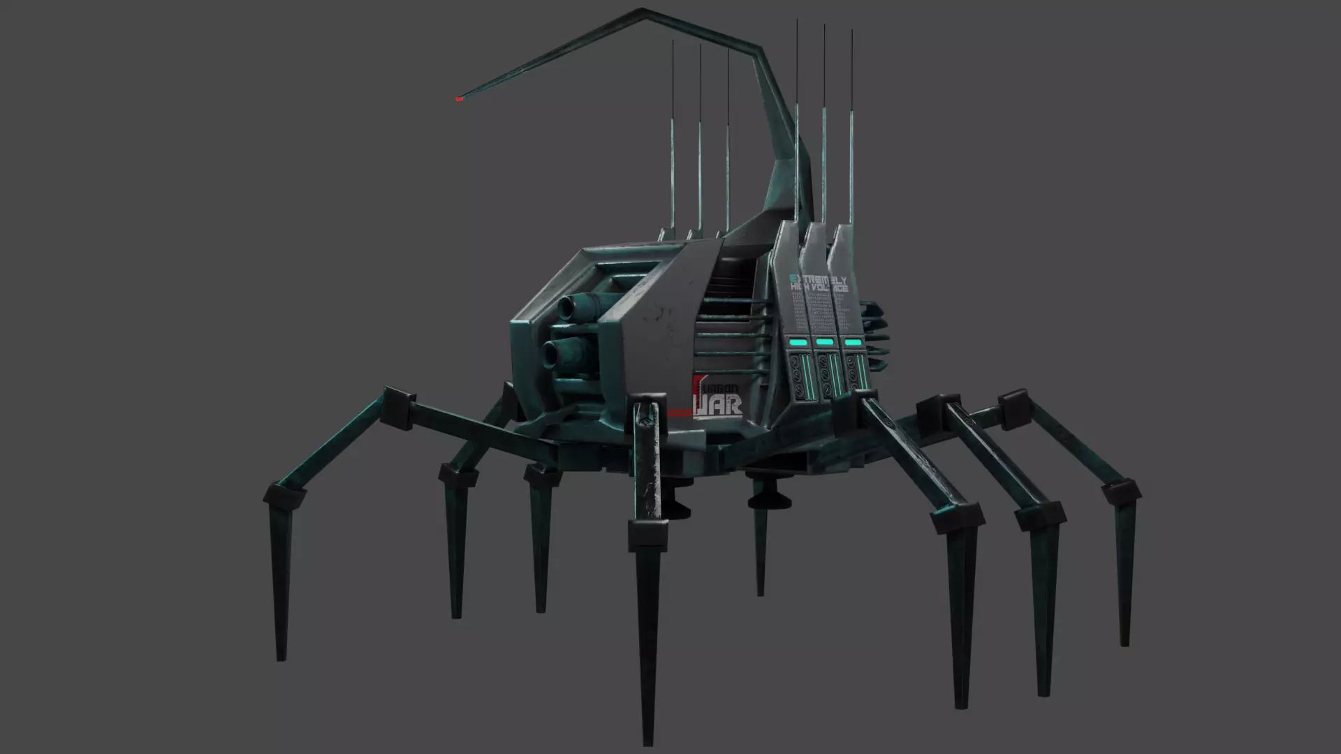 RoboSpider sci-fi spider Low-poly 3D model