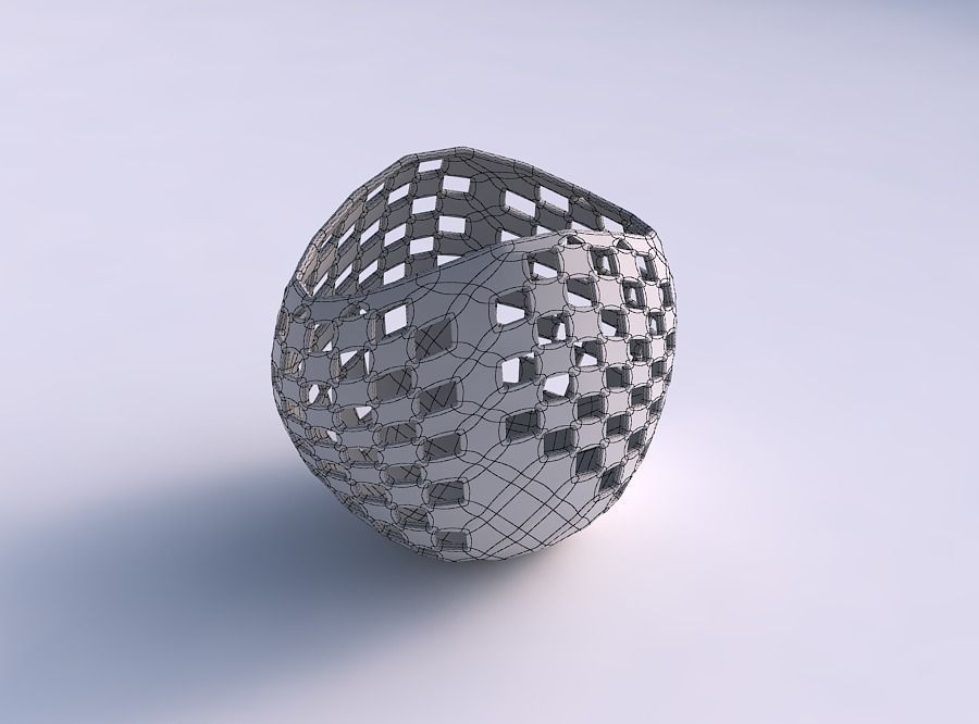 Bowl compressed 3 with checker grid lattice 2 3D print model_5