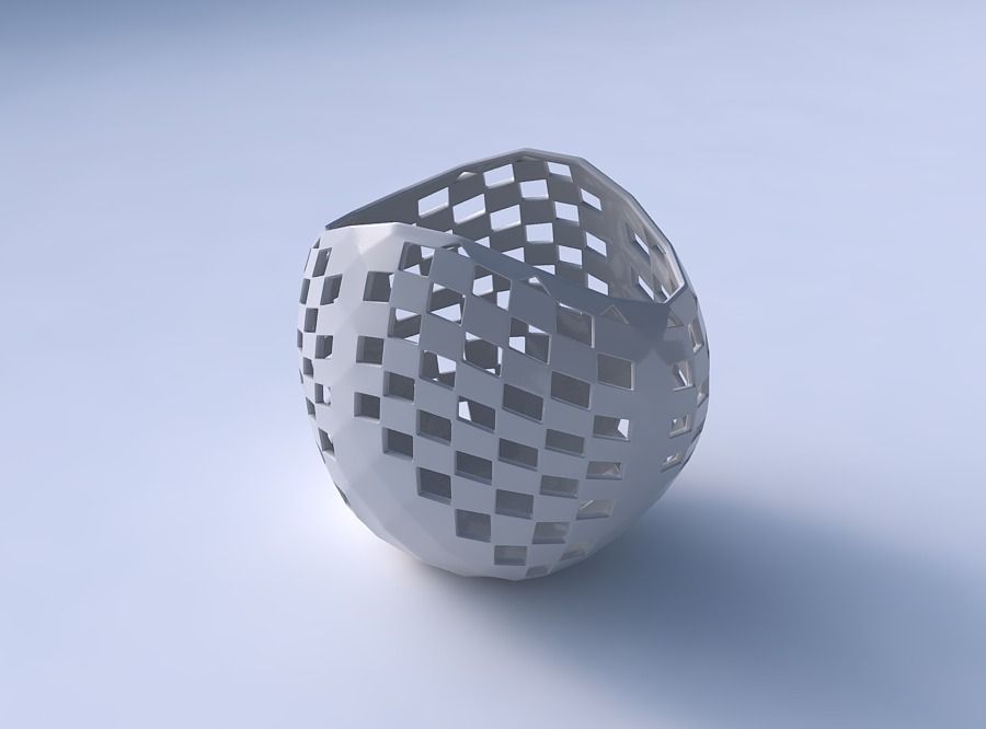 Bowl compressed 3 with checker grid lattice 2 3D print model_3