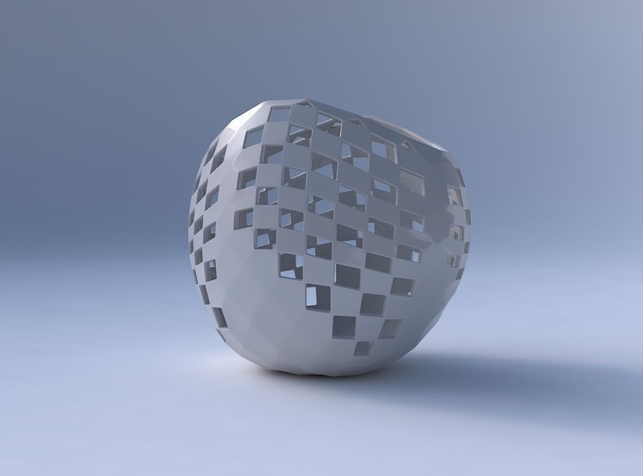 Bowl compressed 3 with checker grid lattice 2 3D print model_4