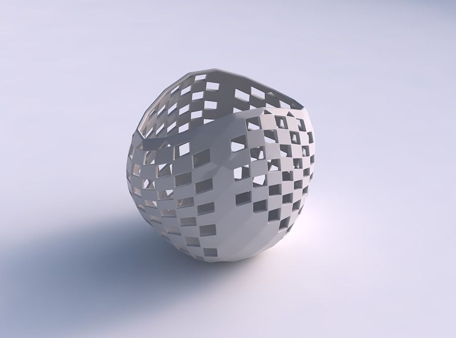 Bowl compressed 3 with checker grid lattice 2 3D print model_0