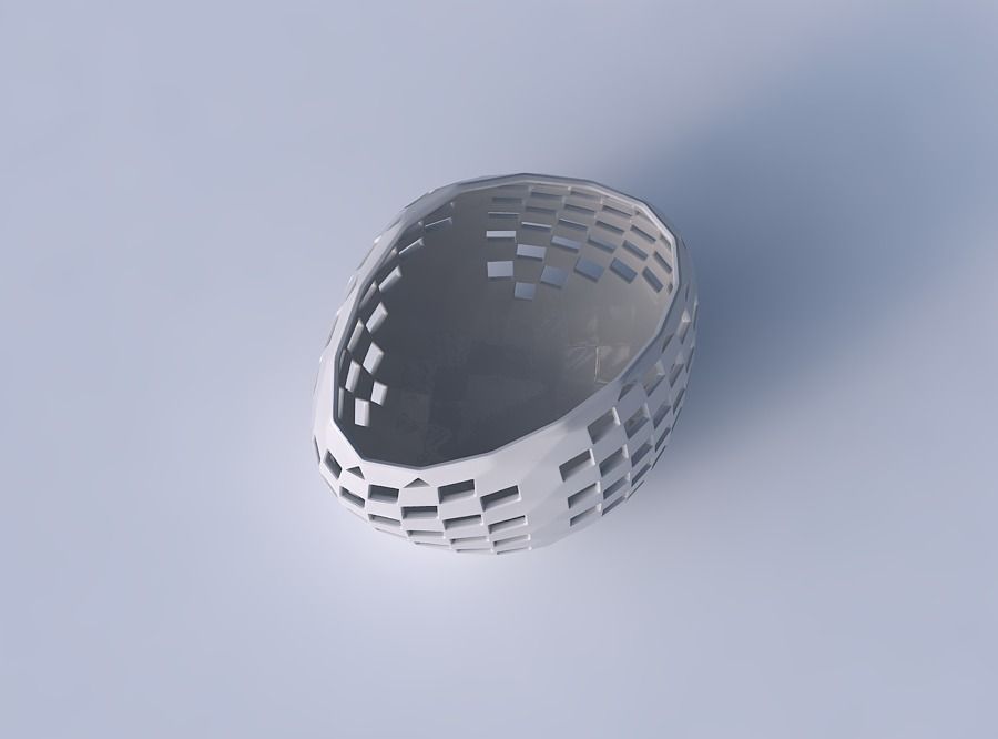 Bowl compressed 3 with checker grid lattice 2 3D print model_2