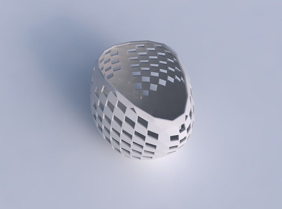 Bowl compressed 3 with checker grid lattice 2 3D print model_1