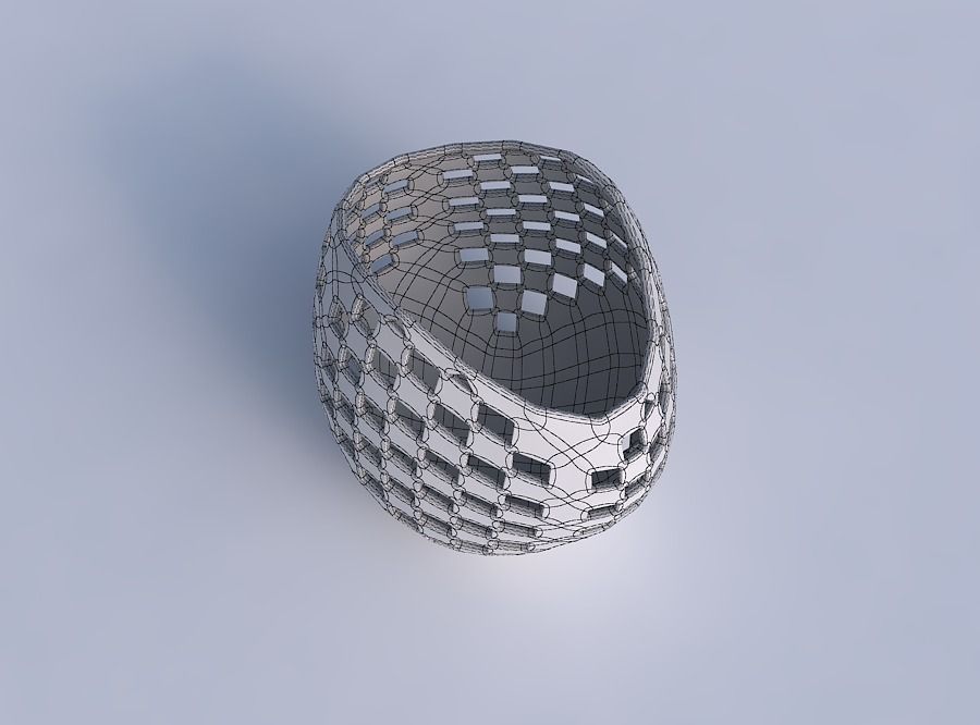 Bowl compressed 3 with checker grid lattice 2 3D print model_6