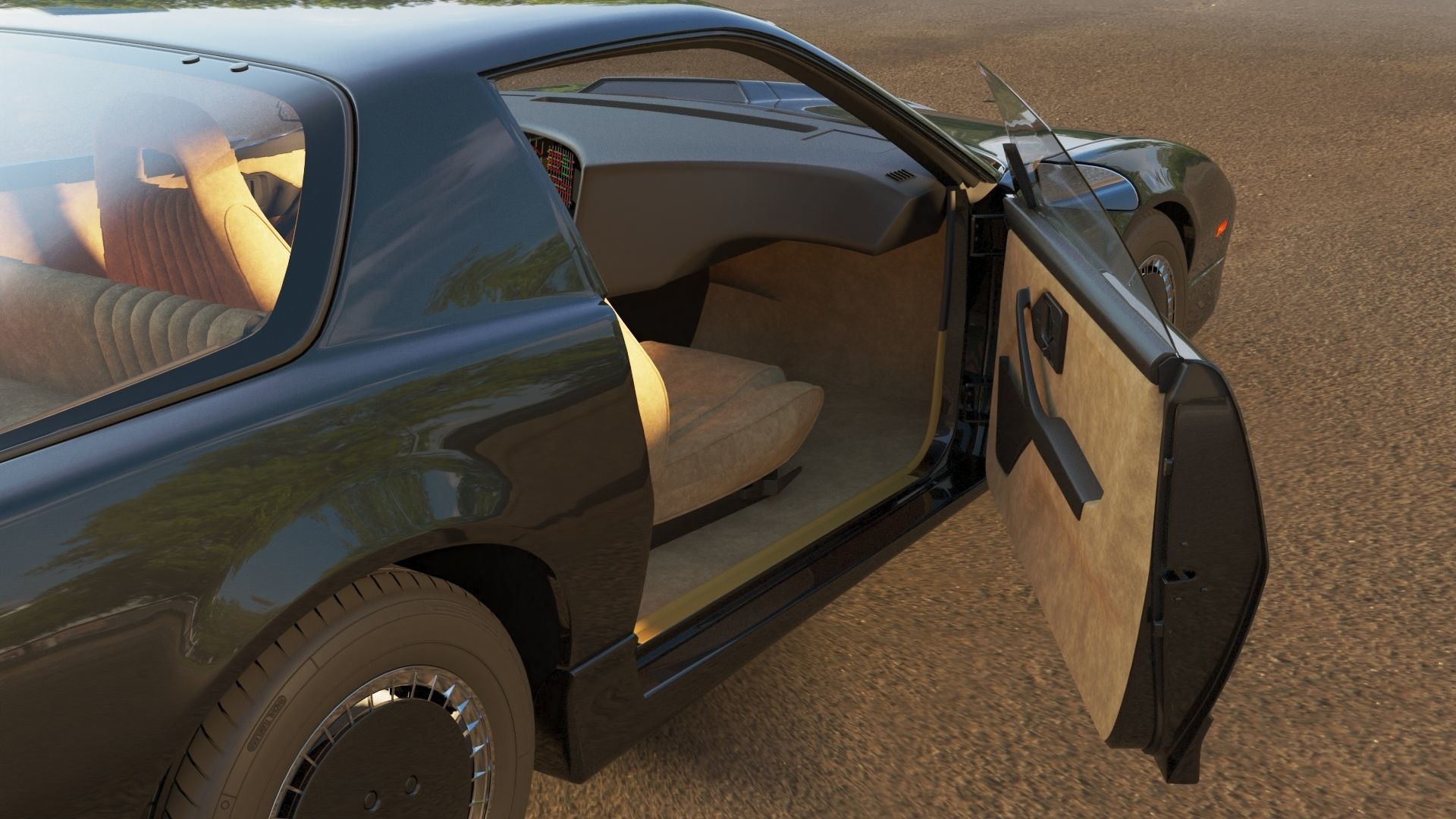 Knight Rider Low-poly 3D model_6