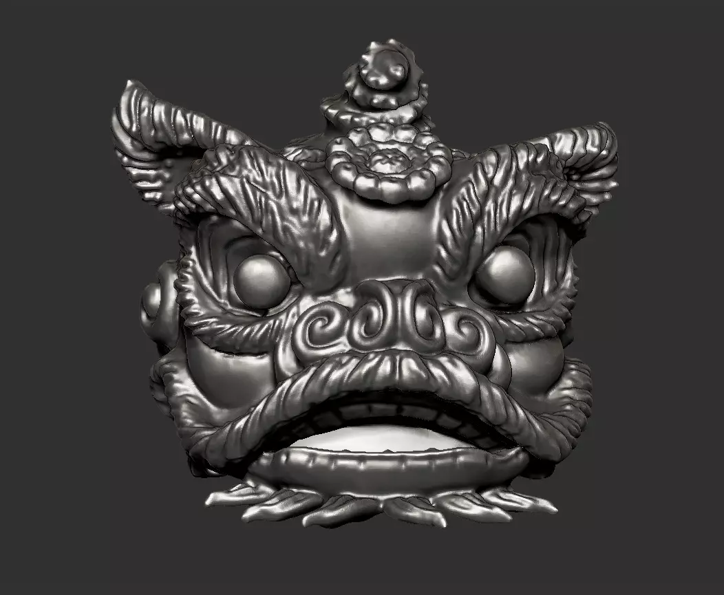 lion dancing head 3D print model