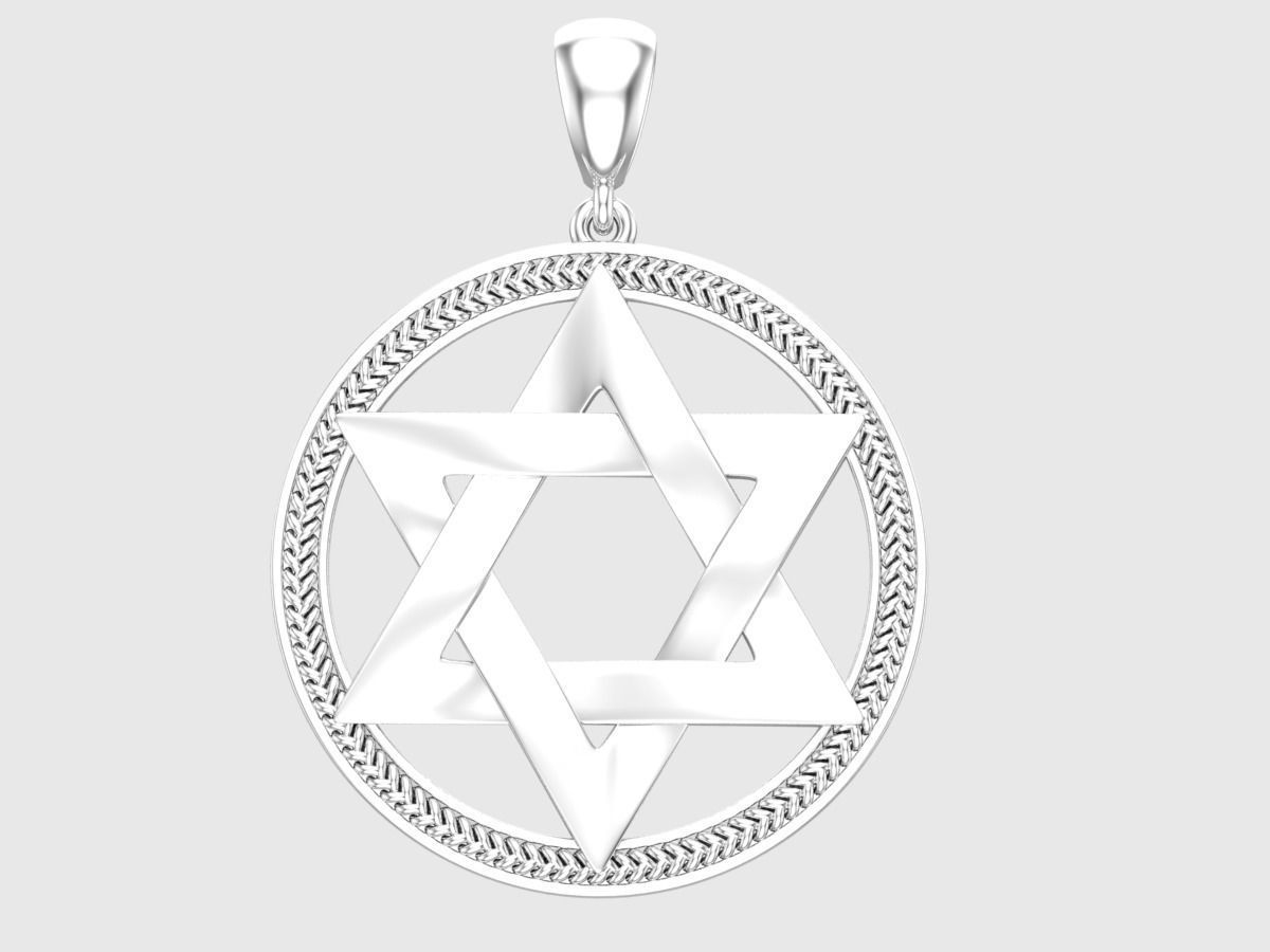  pendant David Star 3D print model_2