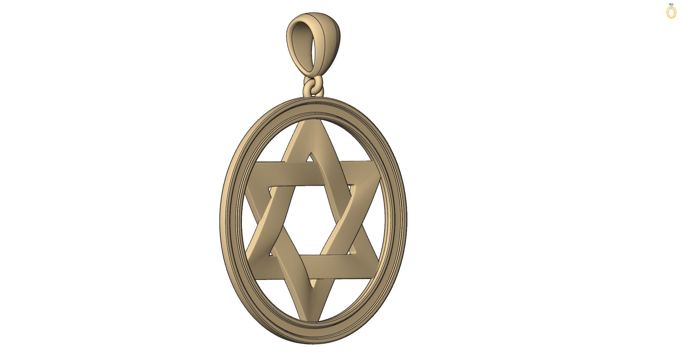  pendant David Star 3D print model_9