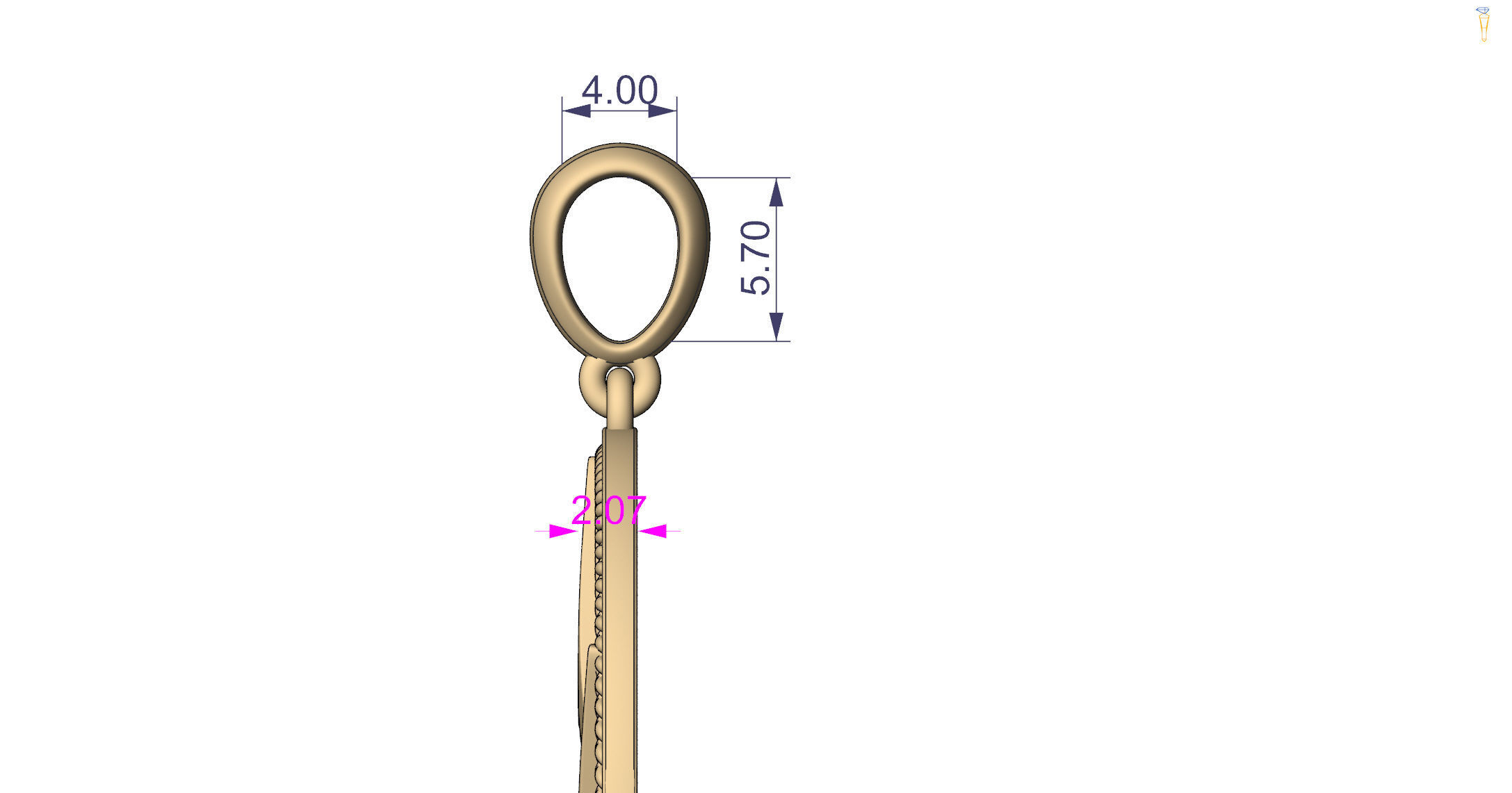  pendant David Star 3D print model_8