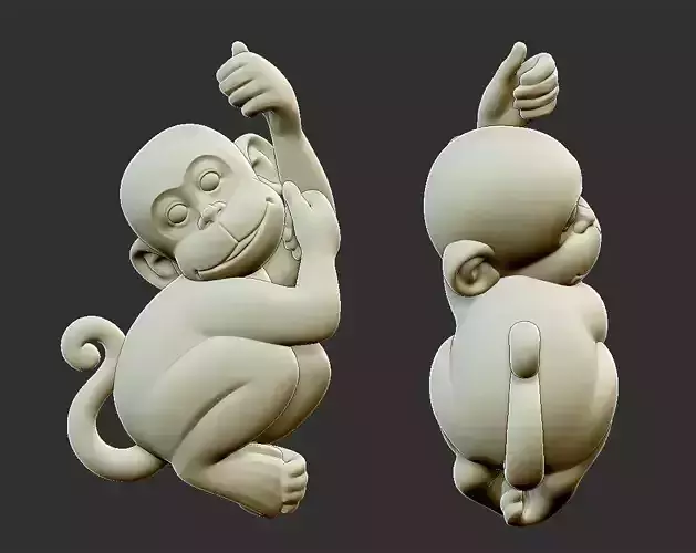 cartoon monkey 3D print model