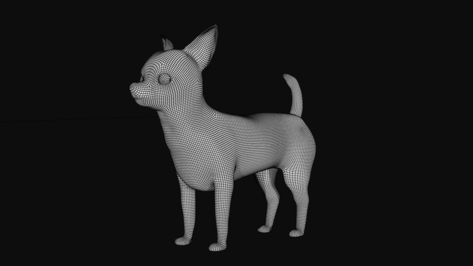 Chihuahua Dog Low-poly 3D model_8