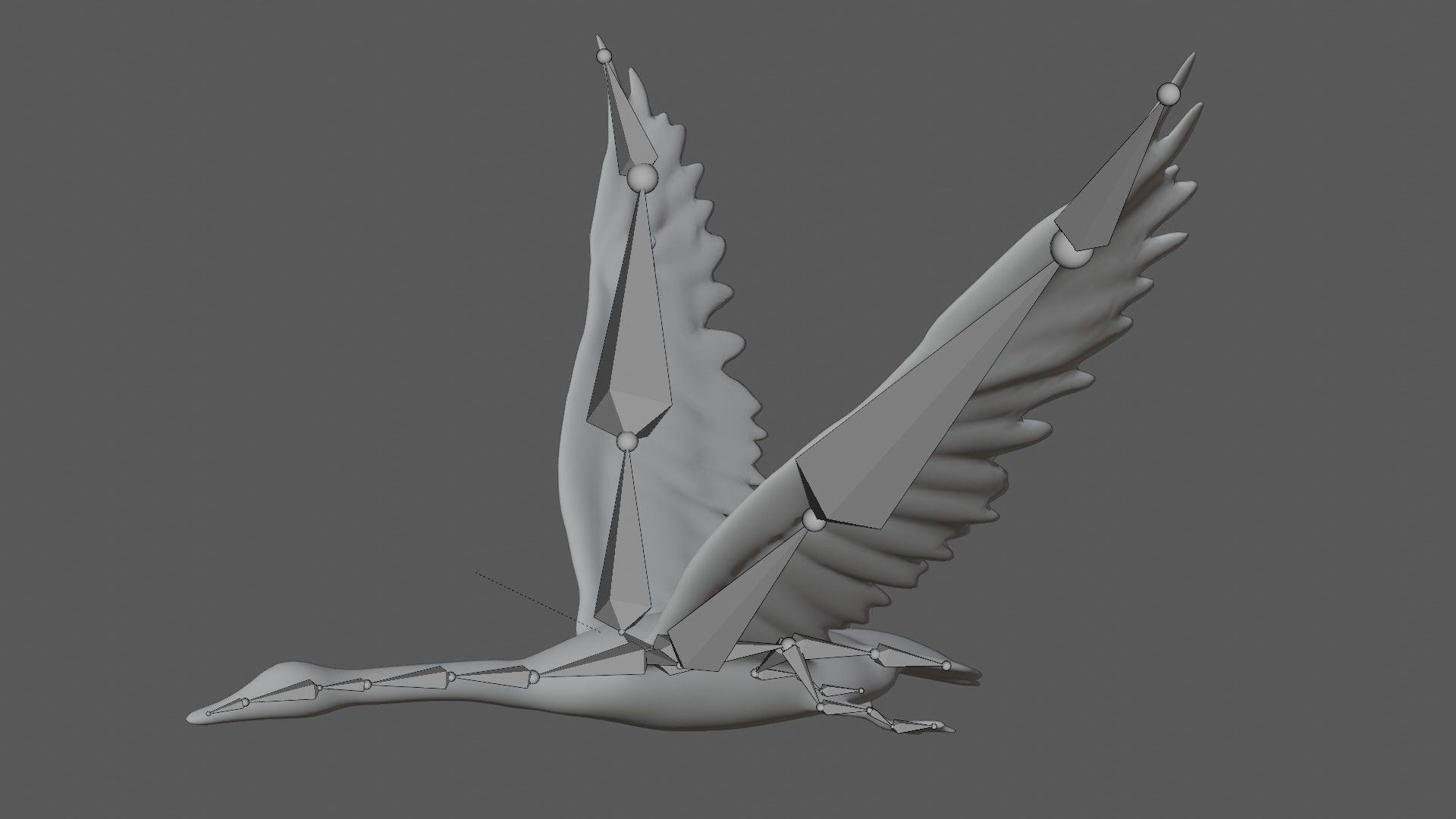 Swan bird Low-poly 3D model_6
