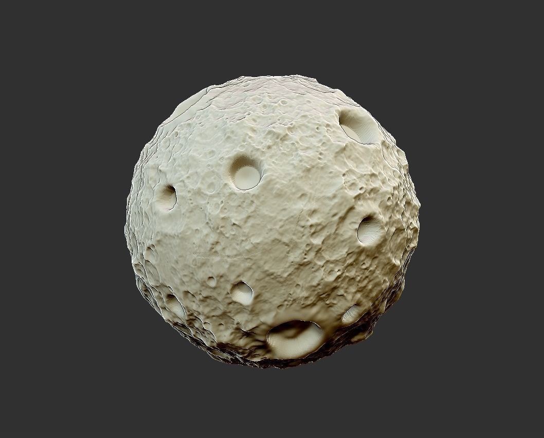 cartoon moon 3D print model_2