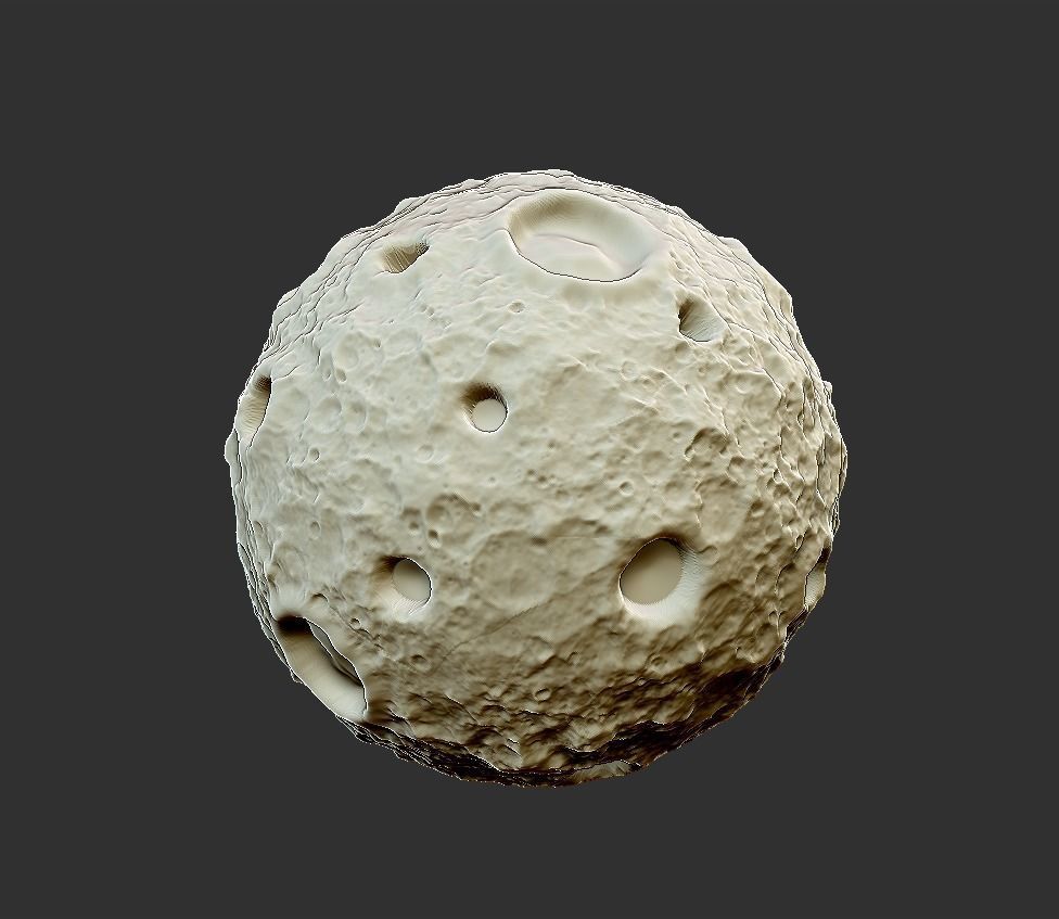 cartoon moon 3D print model_1
