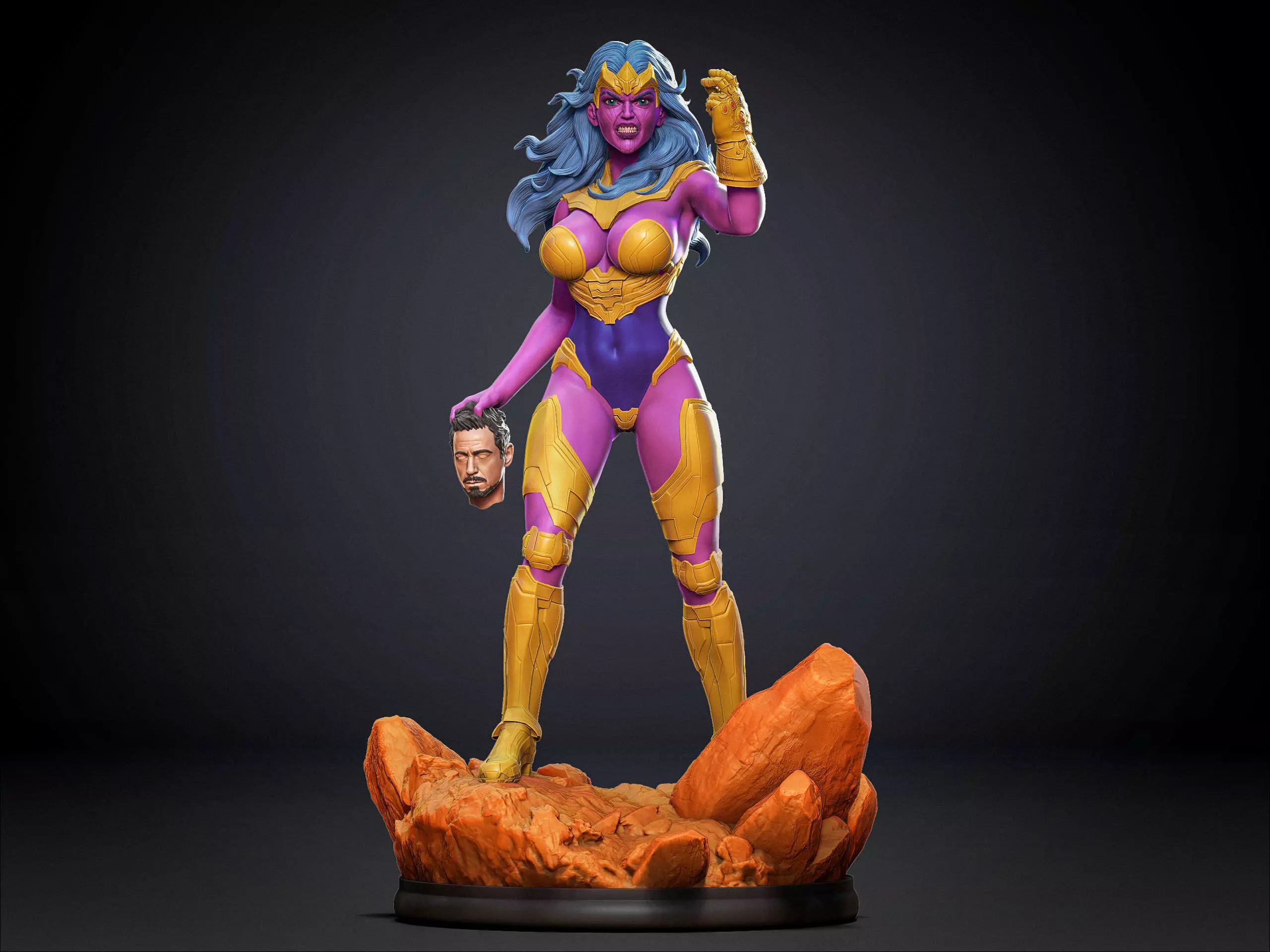 Terraxia avengers female statue 3D print model