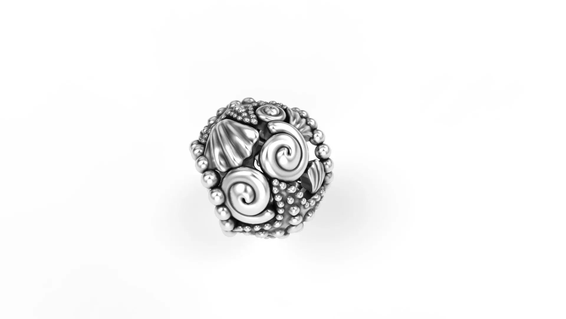 Shell and Starfish rounded charm 3D print model_0