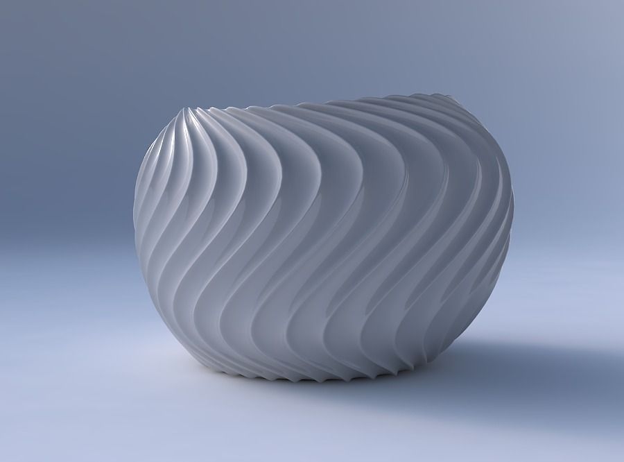Bowl compressed 2 with wavy extruded lines 4 3D print model_4