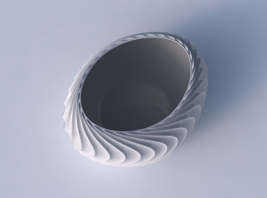 Bowl compressed 2 with wavy extruded lines 4 3D print model_2