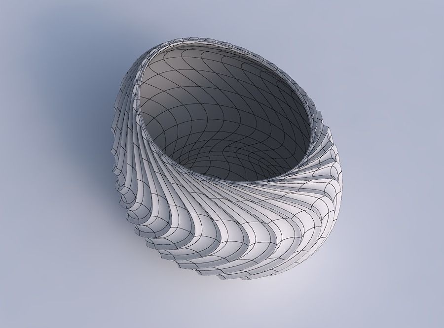 Bowl compressed 2 with wavy extruded lines 4 3D print model_6